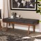 Baxton Studio Larisa Mid-Century Charcoal Upholstered Wood Bench 155-9304 - alternate 2